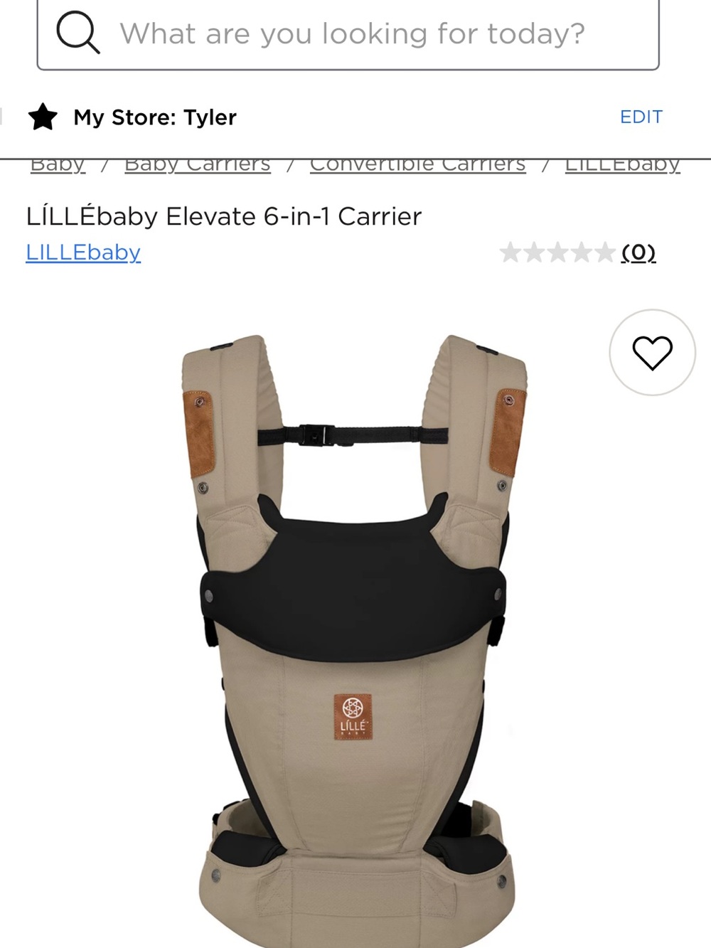 LILLÈbaby Elevate 6-in-1 Carrier - Beige and Black- used Good condition